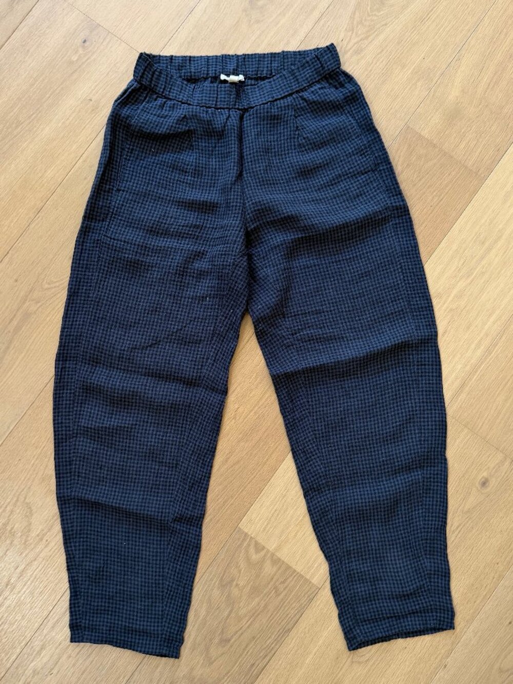 Eileen Fisher Puckered Organic Linen Tapered Pants Size XXS